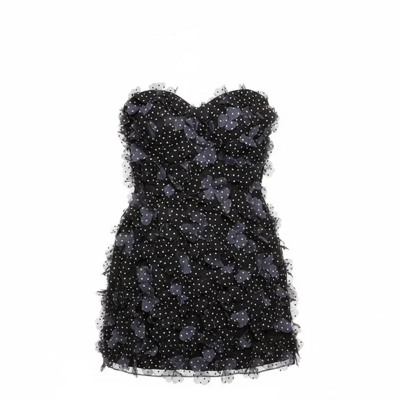 By Anthropologie 3D Floral Polka Dot Mini Dress - Picture 2 of 2